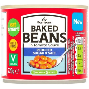 Morrisons Reduced Sugar & Salt Baked Beans in Tomato Sauce (220g)