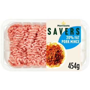 Morrisons Savers 20% Fat Pork Mince (454g)