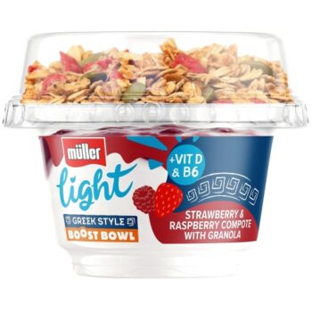 Muller Light Greek Style Boost Bowl Strawberry & Raspberry (170g)