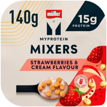 Muller Myprotein Strawberries & Cream Flavour Mixers (140g)