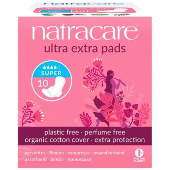 Natracare Organic Cotton Ultra Extra Super Pads with Wings (10)