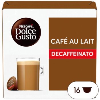 Nescafe Dolce Gusto Cafe au Lait Decaffeinated Coffee Pods (16 x 160g)