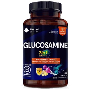 New Leaf Glucosamine And Chondroitin 7In1 Tablets With Msm Collagen Vitamin C Citrus Ginger 180