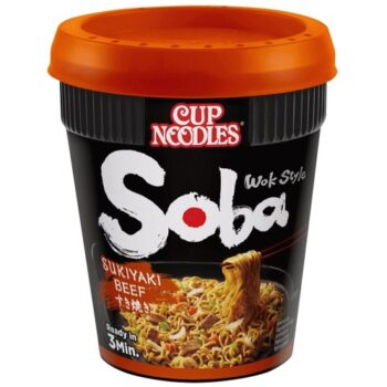 Nissin Soba Sukiyaki Beef Instant Cup Noodles Wok Style (89g)