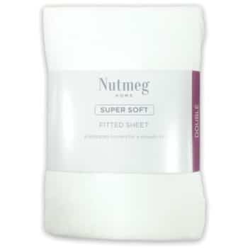 Nutmeg Home Soft Touch White Fitted Sheet Double