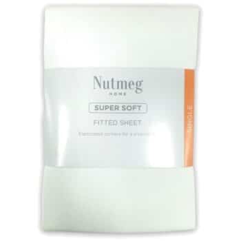 Nutmeg Home Soft Touch White Fitted Sheet Single