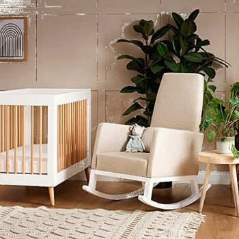 OBABY High Back Rocking Chair-Oatmeal