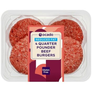 Ocado Reduced Fat Quarter Pounder Burgers (454g)