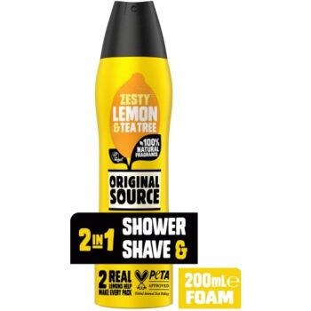 Original Source Lemon & Tea Tree 2 In 1 Shower & Shave Foam (200ml)