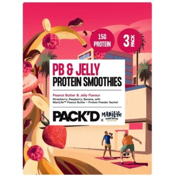 PACK'D Peanut Butter & Jelly Protein Smoothie Kits (3 x 142g)