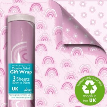 Pink Rainbow Double Sided Gift Wrap Sheets