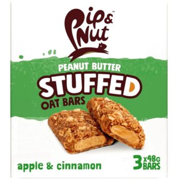 Pip & Nut Peanut Butter Stuffed Oat Bar Apple & Cinnamon (3 x 48g)