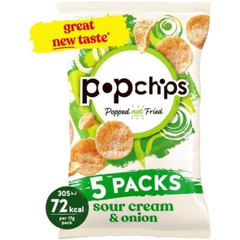 Popchips Sour Cream & Onion Multipack Crisps (5 x 17g)