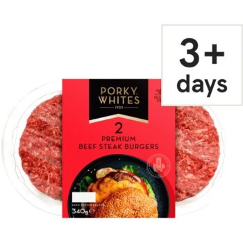Porky Whites 2 Premium Beef Steak Burgers