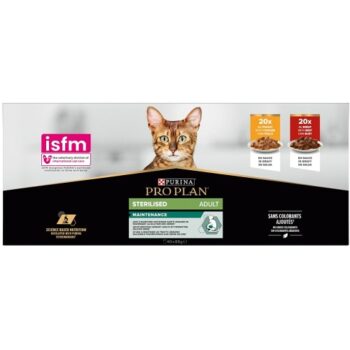 Pro Plan Sterilised Beef And Chicken In Gravy Wet Cat Food (40 x 85g)