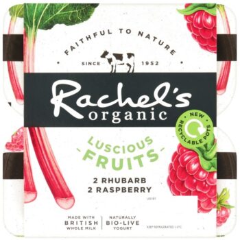 Rachel's Organic Luscious Fruits Rasp Rhubarb (4 x 110g)