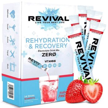 Revival Drinks Ltd Revival Zero Sugar Rehydration Electrolyte Powder Sachet Strawberry (14)