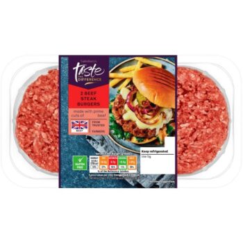 Sainsbury's 2 Beef Steak Burgers Taste the Difference (340g)