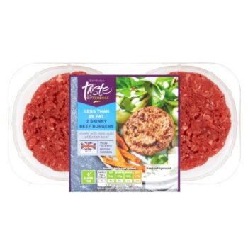 Sainsbury's 2 Skinny Beef Burgers Taste the Difference (227g)