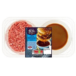 Sainsbury's 4 x Beef Dipping Gravy Steak Burgers Taste the Difference (520g)