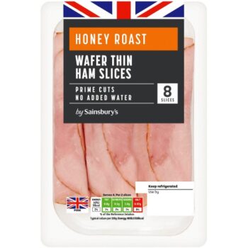 Sainsbury's 8 Honey Roast Wafer Thin Ham Slices (120g)