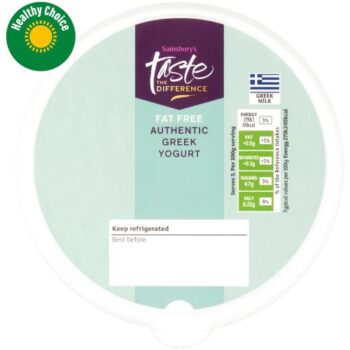 Sainsbury's Authentic Fat Free Greek Yogurt Taste the Difference (500g)