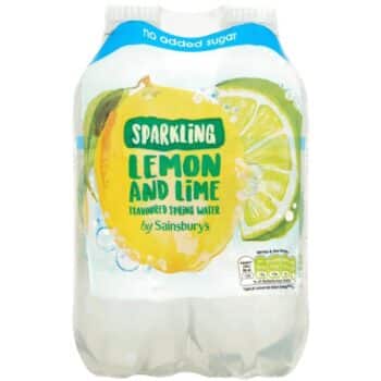 Sainsbury's Bottled Sparkling Flavoured Water Lemon & Lime No Added Sugar (4 x 500ml)