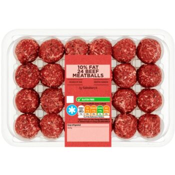 Sainsbury's British or Irish 10% Fat 24 Meatballs (700g)