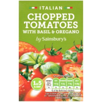 Sainsbury's Chopped Tomatoes With Basil & Oregano (390g)