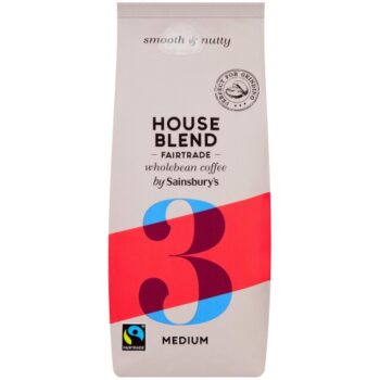 Sainsbury's Fairtrade House Blend Original Coffee Beans Strength 3 (227g)