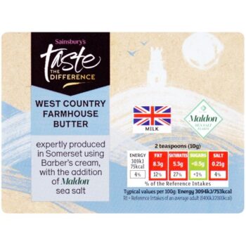 Sainsbury's Farmhouse Butter Taste the Difference (250g)