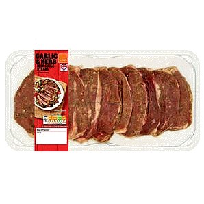 Sainsbury's Garlic & Herb Beef Sizzle Steaks (680g)