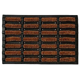 Sainsbury's Home Bootscraper Black & Brown Short Pile Doormat