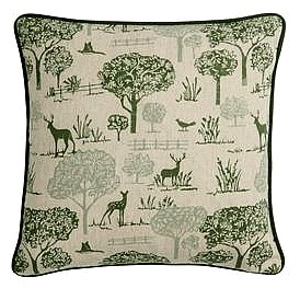 Sainsbury's Home Herringbone Rev Stag Printed Cushion 43x43