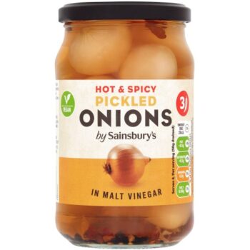 Sainsbury's Hot & Spicy Pickled Onions in Malt Vinegar (220g*) (440g)
