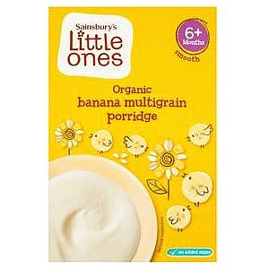 Sainsbury's Little Ones Organic Banana Multigrain Porridge 6+ Months (120g)