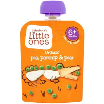 Sainsbury's Little Ones Organic Pea Parsnip & Pear Smooth Puree 6+ Months (70g)