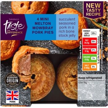 Sainsbury's Mini Melton Mowbray Pork Pies Taste the Difference (4 x 200g)