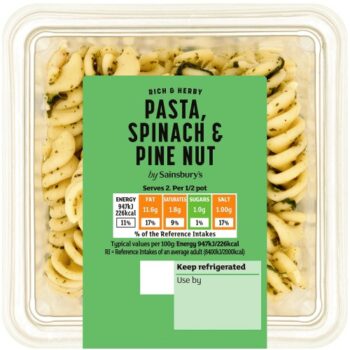 Sainsbury's Pasta Spinach & Pinenut Salad (200g)