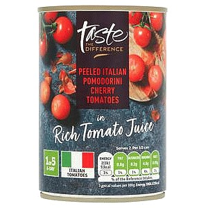 Sainsbury's Peeled Italian Datterini Baby plum Tomatoes in rich tomato juice Taste the Difference (400g)