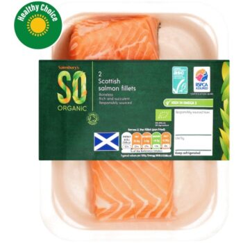 Sainsbury's Skin on ASC Scottish Salmon Fillets So Organic (2 x 240g)