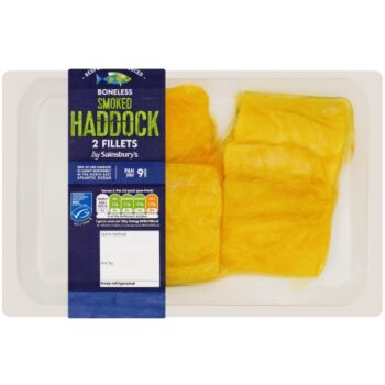 Sainsbury's Skin on & Boneless Smoked MSC Haddock Fillets (240g)