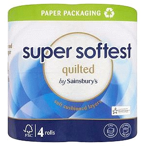 Sainsbury's Super Soft Toilet Tissue Quilted Rolls (4)