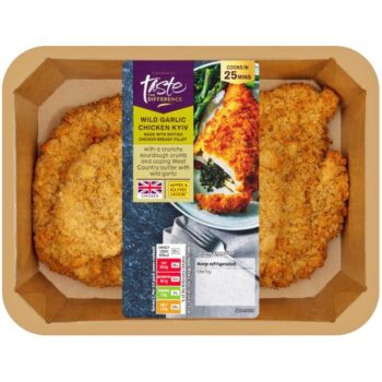 Sainsbury's Wild Garlic British Chicken Breast Kyiv with West Country Butter & Sourdough Crumb Taste the Difference (2 x 385g)