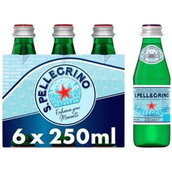 San Pellegrino Sparkling Natural Mineral Water Glass 6x250 ML (6 x 250ml)