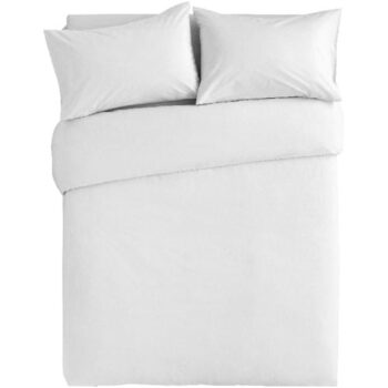 SH white plain bed linen double