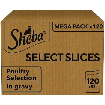Sheba Select Slices Mixed Poultry Selection In Gravy Wet Adult Cat Food (120 x 85g)