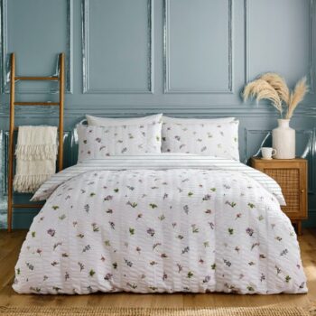 Silentnight Refresh Seersucker Floral Duvet Set Double