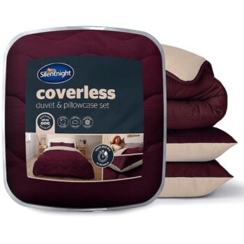 Silentnight Seersucker Coverless 10.5 Tog Duvet And Pillowcase Set Berry natural Double