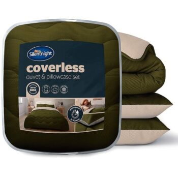 Silentnight Seersucker Coverless 10.5 Tog Duvet And Pillowcase Set Olive natural Double